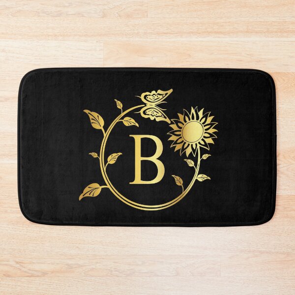 Item preview, Ornamental Letter B, Gold Sunflower Butterfly, Gold Monogram Ornament designed and sold by PROMEN Creativity.