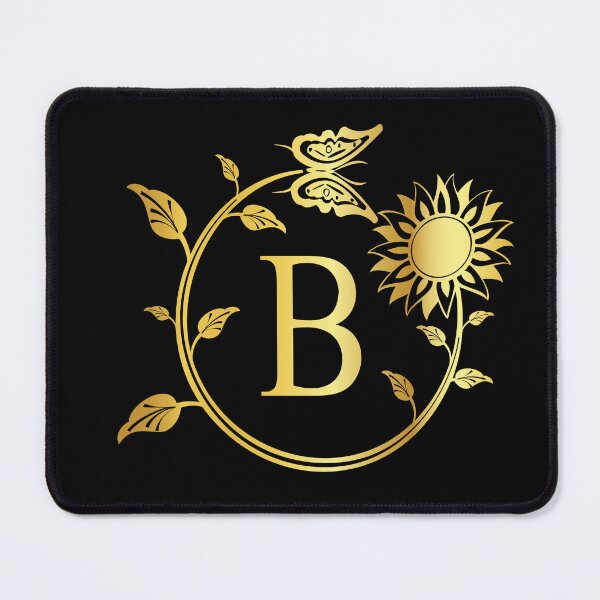 Item preview, Ornamental Letter B, Gold Sunflower Butterfly, Gold Monogram Ornament designed and sold by PROMEN Creativity.