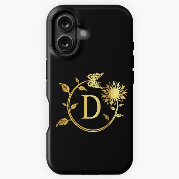 Item preview, Ornamental Letter D, Gold Sunflower Butterfly, Gold Monogram Ornament designed and sold by PROMEN Creativity.