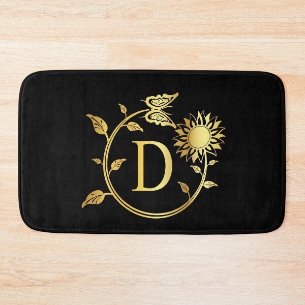 Item preview, Ornamental Letter D, Gold Sunflower Butterfly, Gold Monogram Ornament designed and sold by PROMEN Creativity.