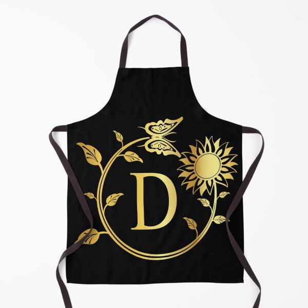Item preview, Ornamental Letter D, Gold Sunflower Butterfly, Gold Monogram Ornament designed and sold by PROMEN Creativity.