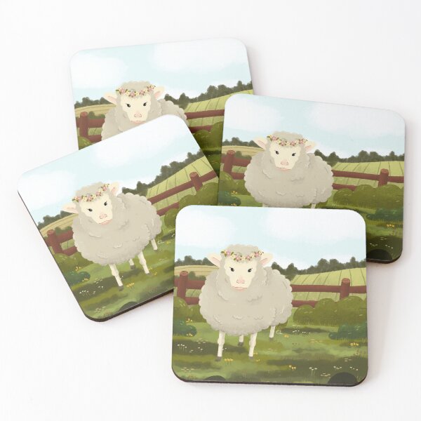 Item preview, sheep in a meadow designed and sold by Cynthiadoodlez.