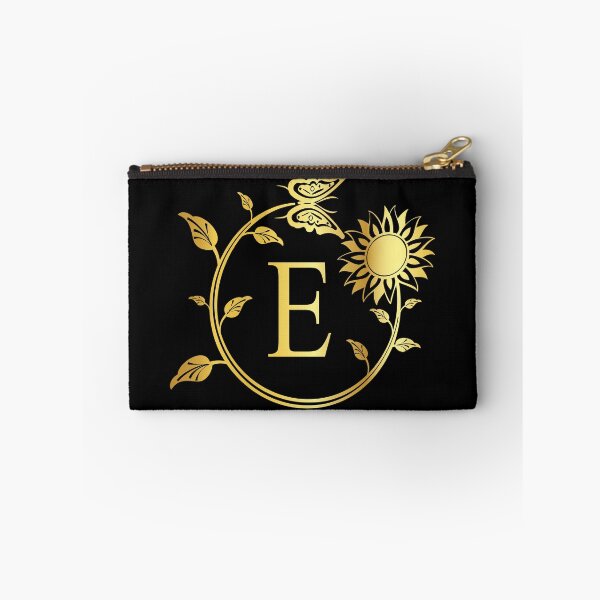 Item preview, Ornamental Letter E, Gold Sunflower Butterfly, Gold Monogram Ornament designed and sold by PROMEN Creativity.