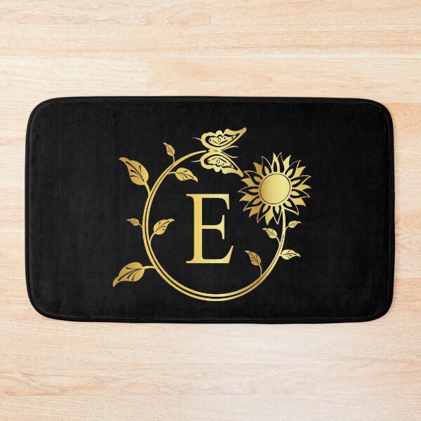 Item preview, Ornamental Letter E, Gold Sunflower Butterfly, Gold Monogram Ornament designed and sold by PROMEN Creativity.