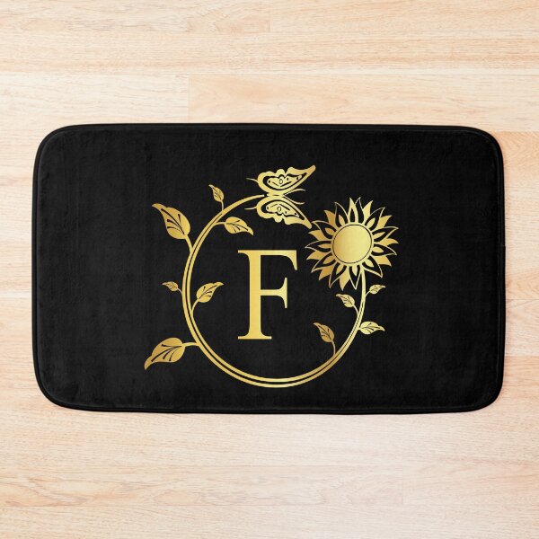 Item preview, Ornamental Letter F, Gold Sunflower Butterfly, Gold Monogram Ornament designed and sold by PROMEN Creativity.