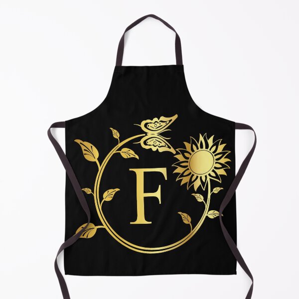 Item preview, Ornamental Letter F, Gold Sunflower Butterfly, Gold Monogram Ornament designed and sold by PROMEN Creativity.