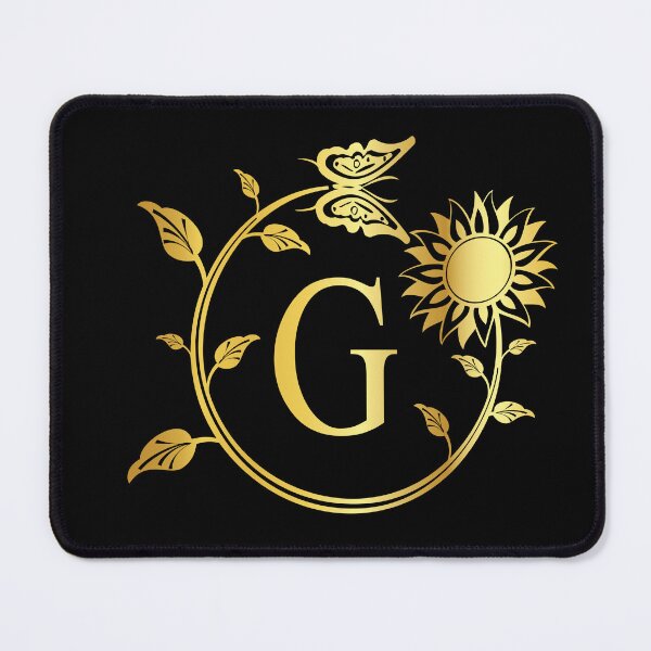 Item preview, Ornamental Letter G, Gold Sunflower Butterfly, Gold Monogram Ornament designed and sold by PROMEN Creativity.