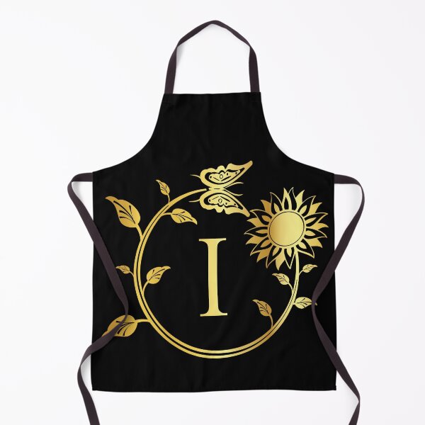 Item preview, Ornamental Letter I, Gold Sunflower Butterfly, Gold Monogram Ornament designed and sold by PROMEN Creativity.