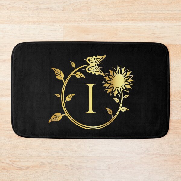 Item preview, Ornamental Letter I, Gold Sunflower Butterfly, Gold Monogram Ornament designed and sold by PROMEN Creativity.