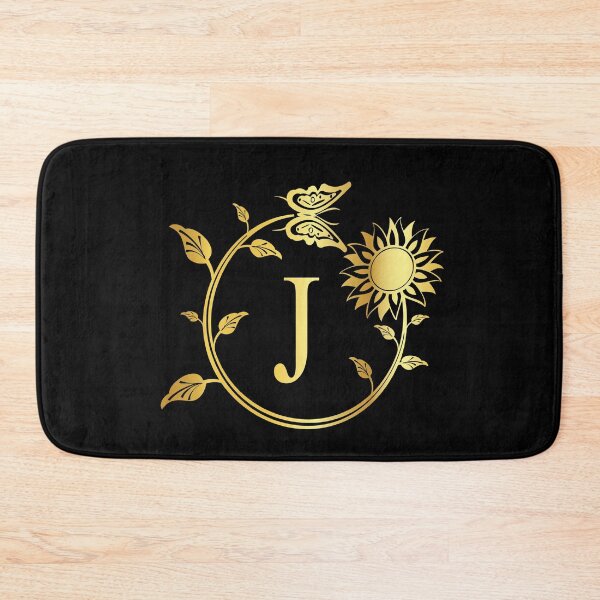 Item preview, Ornamental Letter J, Gold Sunflower Butterfly, Gold Monogram Ornament designed and sold by PROMEN Creativity.