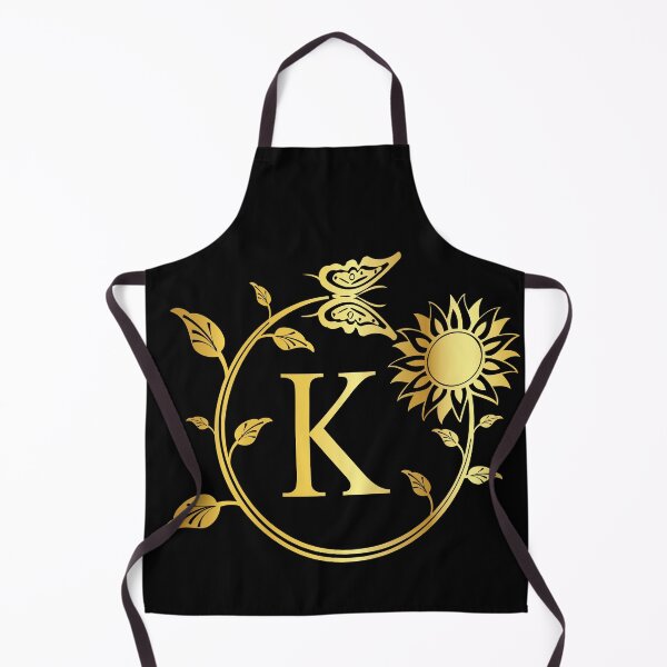 Item preview, Ornamental Letter K, Gold Sunflower Butterfly, Gold Monogram Ornament designed and sold by PROMEN Creativity.