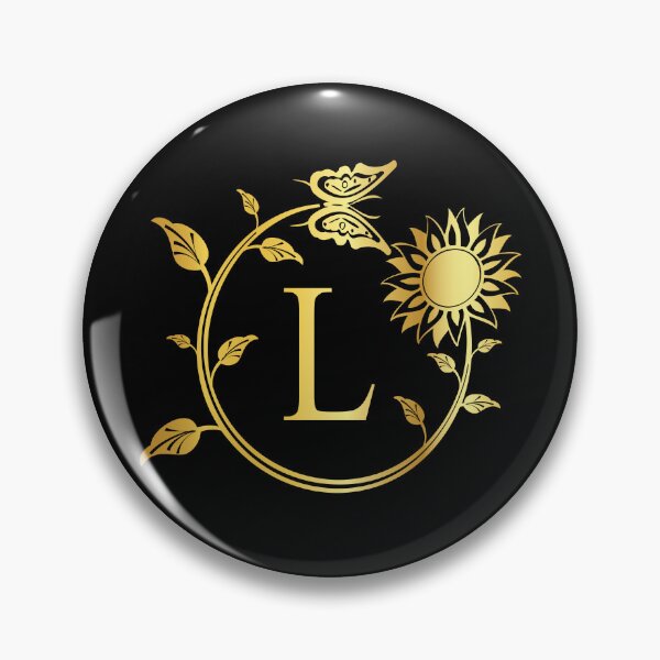 Item preview, Ornamental Letter L, Gold Sunflower Butterfly, Gold Monogram Ornament designed and sold by PROMEN Creativity.