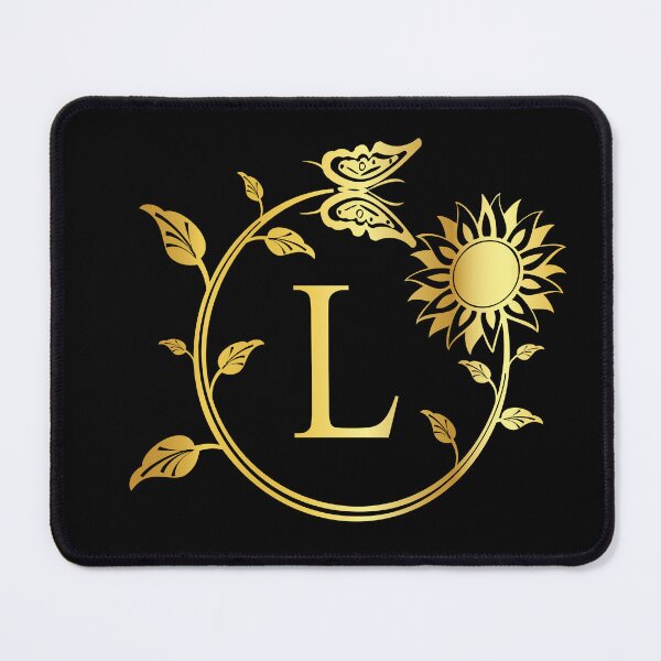Item preview, Ornamental Letter L, Gold Sunflower Butterfly, Gold Monogram Ornament designed and sold by PROMEN Creativity.
