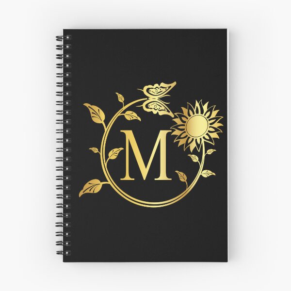 Item preview, Ornamental Letter M, Gold Sunflower Butterfly, Gold Monogram Ornament designed and sold by PROMEN Creativity.