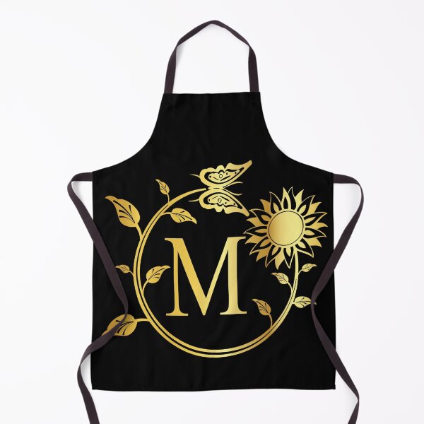 Item preview, Ornamental Letter M, Gold Sunflower Butterfly, Gold Monogram Ornament designed and sold by PROMEN Creativity.