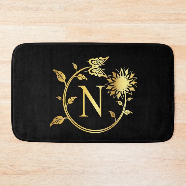 Item preview, Ornamental Letter N, Gold Sunflower Butterfly, Gold Monogram Ornament designed and sold by PROMEN Creativity.