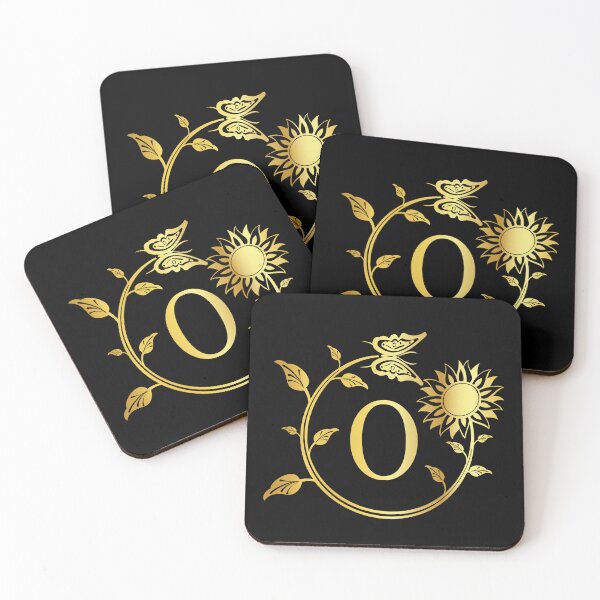 Item preview, Ornamental Letter O, Gold Sunflower Butterfly, Gold Monogram Ornament designed and sold by PROMEN Creativity.