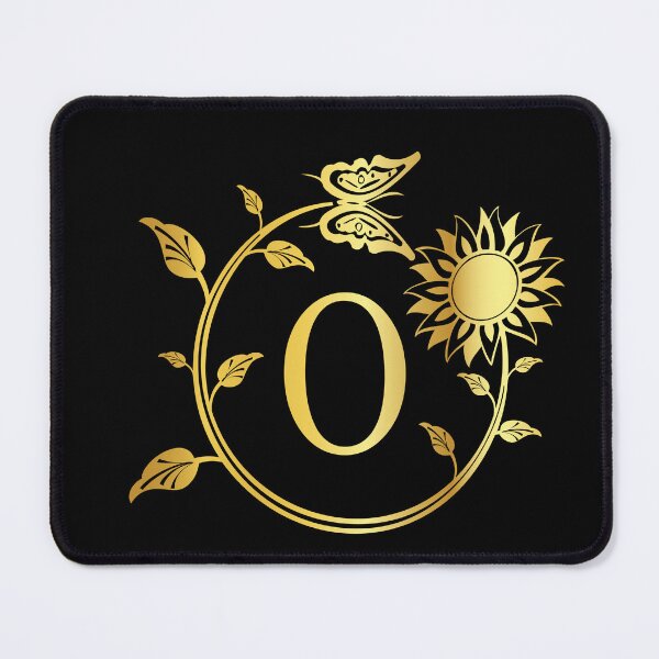 Item preview, Ornamental Letter O, Gold Sunflower Butterfly, Gold Monogram Ornament designed and sold by PROMEN Creativity.