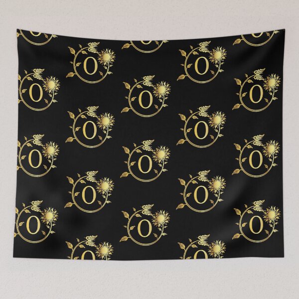 Item preview, Ornamental Letter O, Gold Sunflower Butterfly, Gold Monogram Ornament designed and sold by PROMEN Creativity.