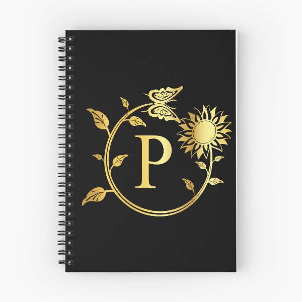 Item preview, Ornamental Letter P, Gold Sunflower Butterfly, Gold Monogram Ornament designed and sold by PROMEN Creativity.