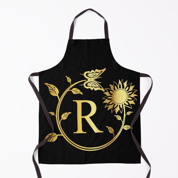 Item preview, Ornamental Letter R, Gold Sunflower Butterfly, Gold Monogram Ornament designed and sold by PROMEN Creativity.