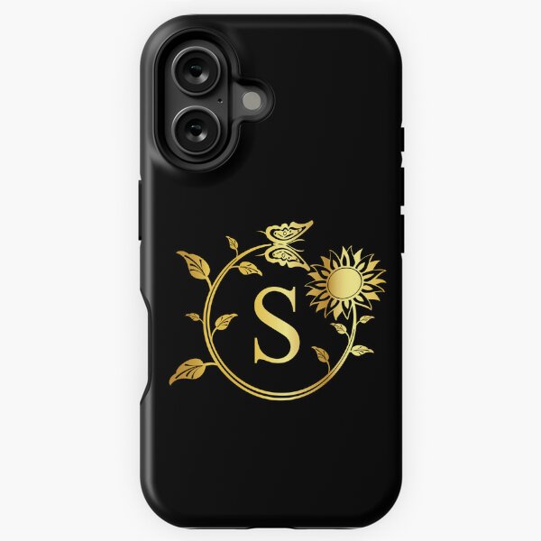 Item preview, Ornamental Letter S, Gold Sunflower Butterfly, Gold Monogram Ornament designed and sold by PROMEN Creativity.