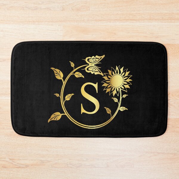 Item preview, Ornamental Letter S, Gold Sunflower Butterfly, Gold Monogram Ornament designed and sold by PROMEN Creativity.