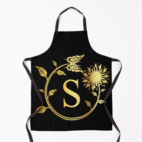 Item preview, Ornamental Letter S, Gold Sunflower Butterfly, Gold Monogram Ornament designed and sold by PROMEN Creativity.