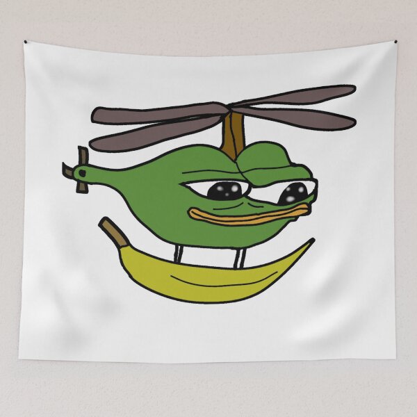 Item preview, Helicopter Banana Pepe designed and sold by TheMemesLord.