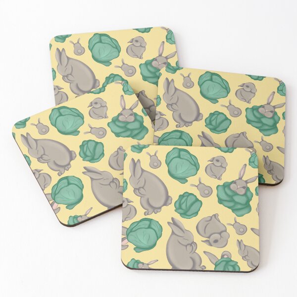 Item preview, Conejo y repollo sobre fondo amarillo designed and sold by Deviarty.