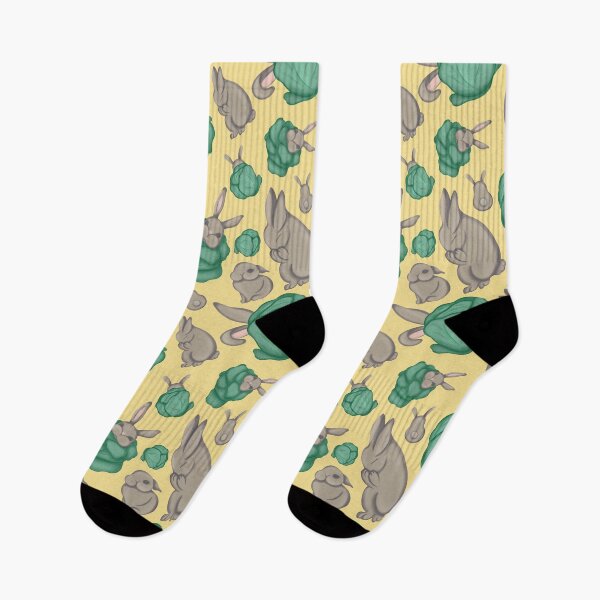 Item preview, Rabbit and cabbage on yellow background  designed and sold by Deviarty.