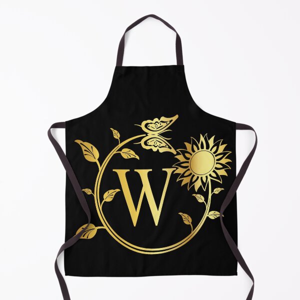 Item preview, Ornamental Letter W, Gold Sunflower Butterfly, Gold Monogram Ornament designed and sold by PROMEN Creativity.