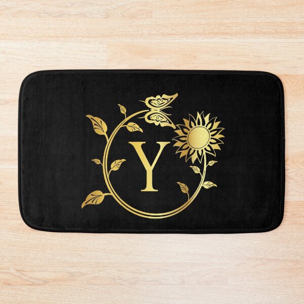 Item preview, Ornamental Letter Y, Gold Sunflower Butterfly, Gold Monogram Ornament designed and sold by PROMEN Creativity.