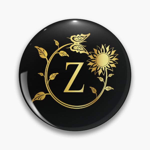 Item preview, Ornamental Letter Z, Gold Sunflower Butterfly, Gold Monogram Ornament designed and sold by PROMEN Creativity.