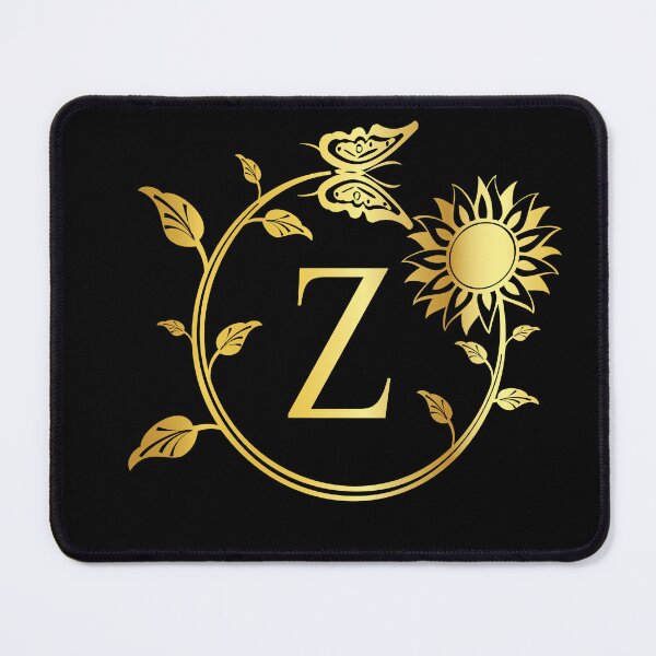 Item preview, Ornamental Letter Z, Gold Sunflower Butterfly, Gold Monogram Ornament designed and sold by PROMEN Creativity.