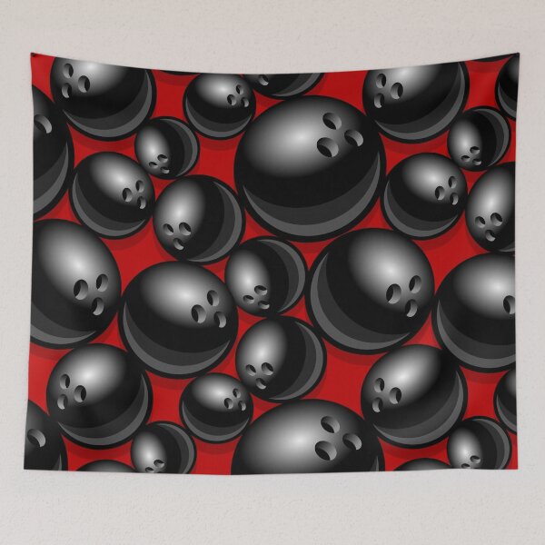 Item preview, Bowling Balls Pattern Alley Pins League designed and sold by Draculaura2009.