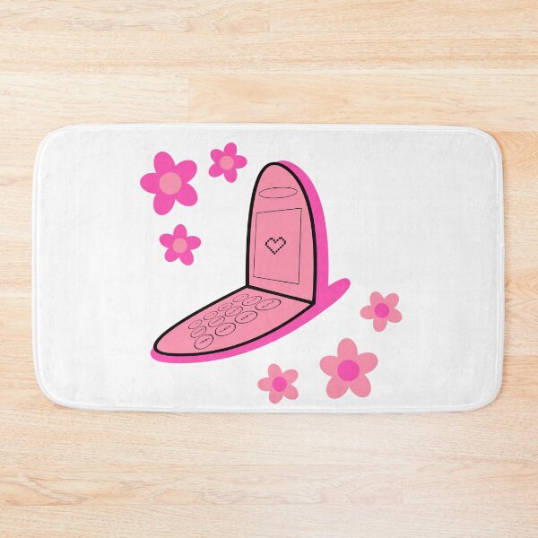 Item preview, Y2K Aesthetic Pink Pixel Heart Cellphone with Flowers designed and sold by Creations-By-Em.