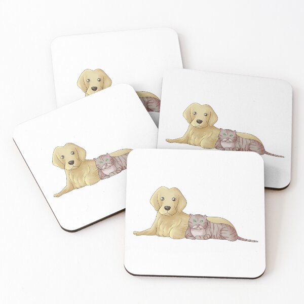 Item preview, Cat and dog chilling like two bosses designed and sold by croscreates.