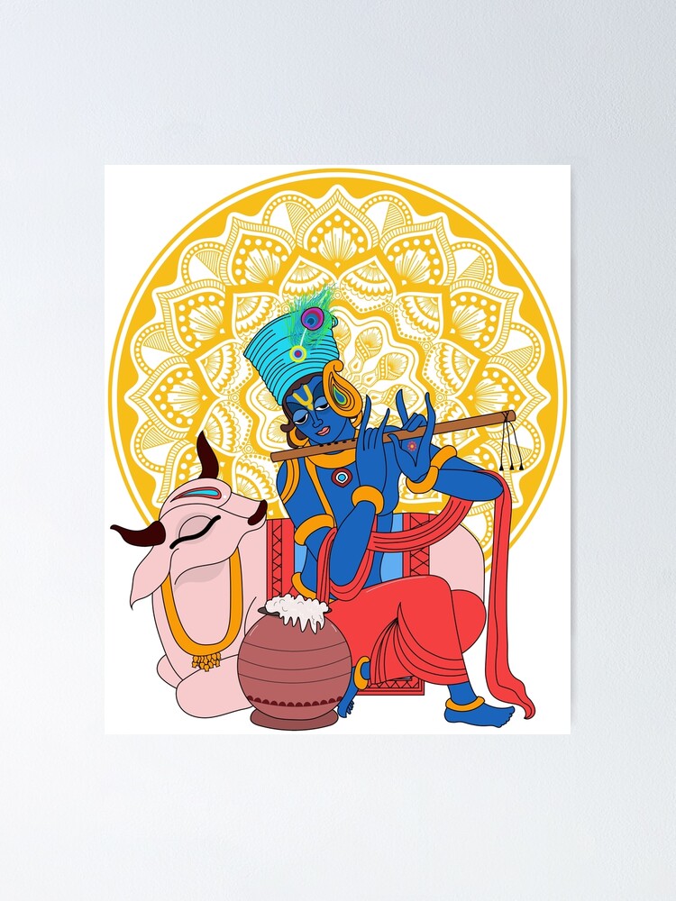 lord krishna with cow playing flute | lord krishna 