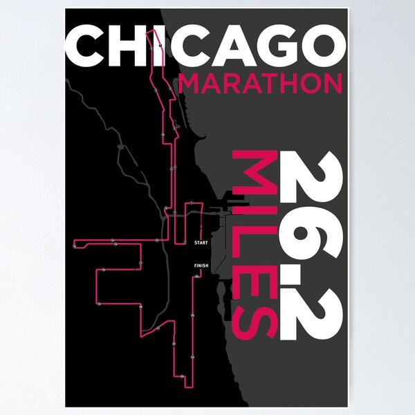 Item preview, Chicago Marathon route art designed and sold by Kousins.