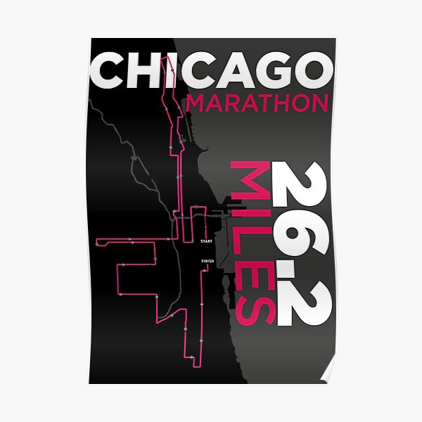 "Chicago Marathon route art" Poster for Sale by Kousins Redbubble
