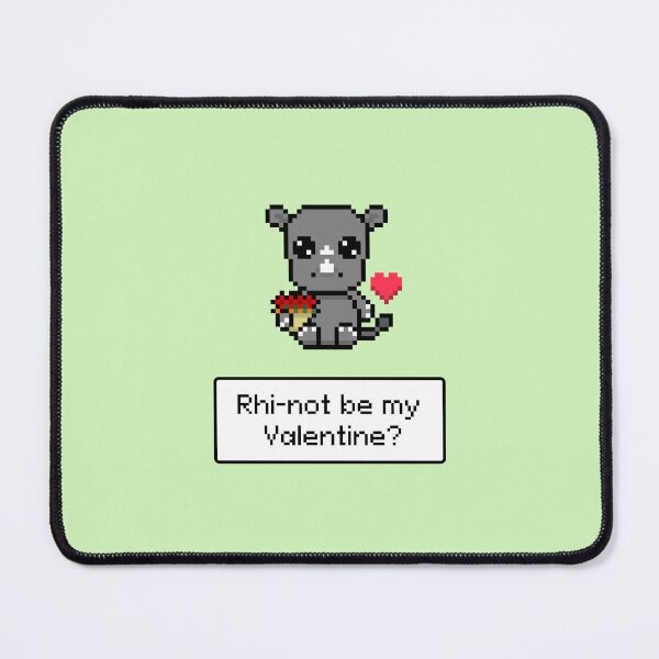 Item preview, Rhino Valentines Day Cute Kawaii Pixel Art: Rhi-not be my Valentine? designed and sold by Pixe11y.