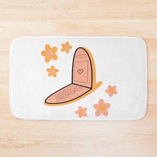 Item preview, Y2K Aesthetic Orange Pixel Heart Cellphone with Flowers designed and sold by Creations-By-Em.