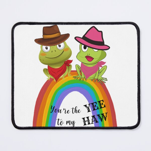 Item preview, You are The YEE To My HAW Green Frog Sitting on Rainbow designed and sold by BronikowskiART.