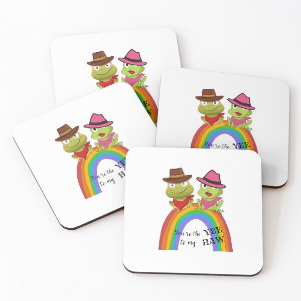 Item preview, You are The YEE To My HAW Green Frog Sitting on Rainbow designed and sold by BronikowskiART.