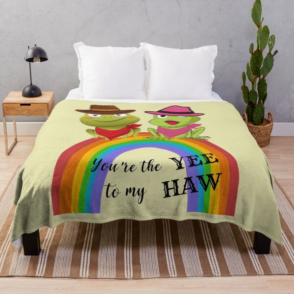 Item preview, You are The YEE To My HAW Green Frog Sitting on Rainbow designed and sold by BronikowskiART.