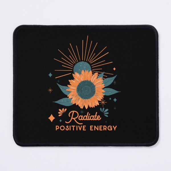 Item preview, Radiate Positive Energy retro blue sun with orange sunflower and stars designed and sold by InnaMGraphic.
