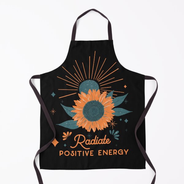 Item preview, Radiate Positive Energy retro blue sun with orange sunflower and stars designed and sold by InnaMGraphic.