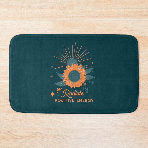 Item preview, Radiate Positive Energy retro blue sun with orange sunflower and stars designed and sold by InnaMGraphic.