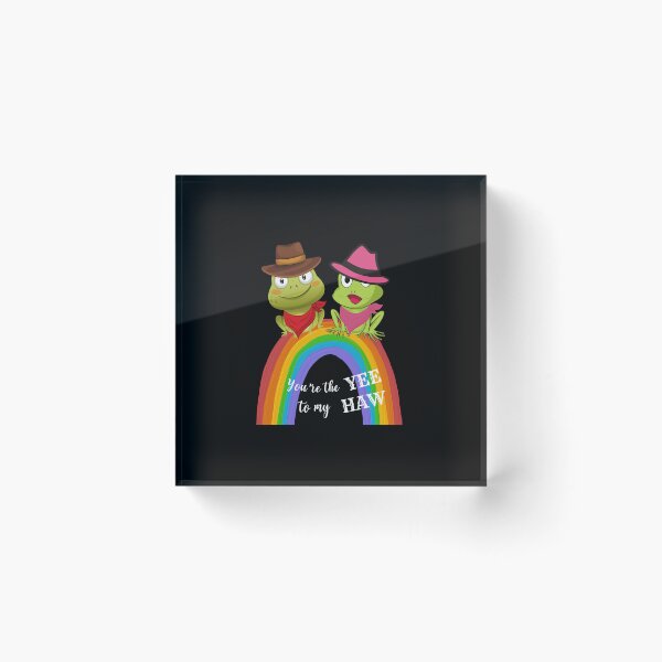 Item preview,  You're The YEE To My HAW Green Frog Sitting on Rainbow designed and sold by BronikowskiART.